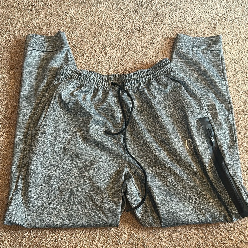 Gray heather mens drawstring sweatpants